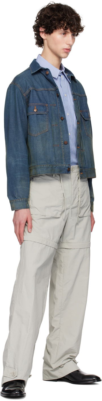 Srajce Helmut Lang Helmut Lang Oversized Striped Shirt Modra | O05HM599, 3