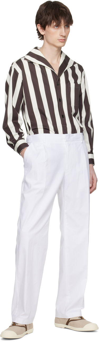 Hlače Dolce & Gabbana Dolce&Gabbana Gabardine Trousers Bela | GP0K7TFUFNV, 3