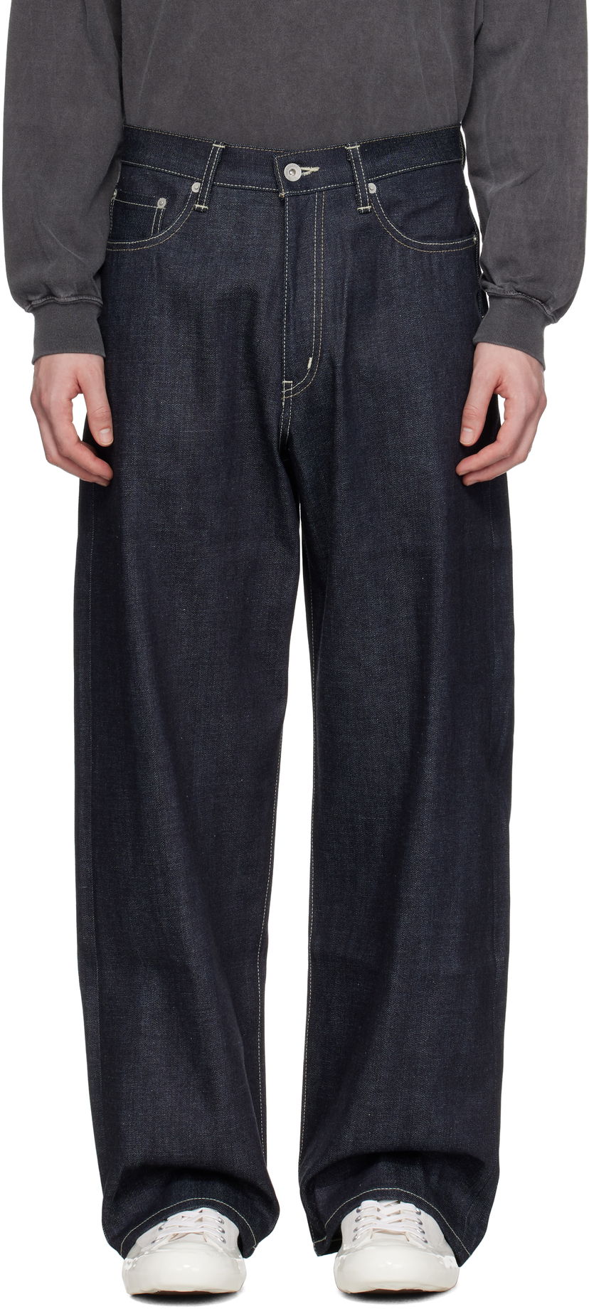 Kavbojke Neighborhood Neighborhood DP Wide Jeans Modra | 251XBNH-PTM01
