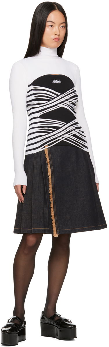 Majica brez rokavov Jean Paul Gaultier Jean Paul Gaultier Striped Turtleneck and Bustier Top Črna | 23/15-F-PL038-M056-0159, 3