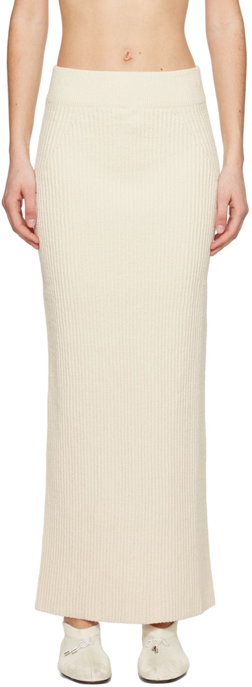 Krila TOTEME TOTEME Vented Maxi Knit Skirt Bež | 242-WRB2171-YA0042