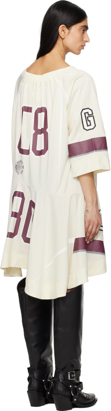 Obleke GANNI GANNI Future Mesh Oversized Minidress Bež | T4300, 2