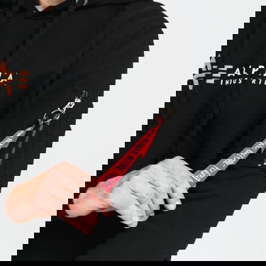Pulover Alpha Industries Alpha Label Hoody Črna | 118331 03, 3
