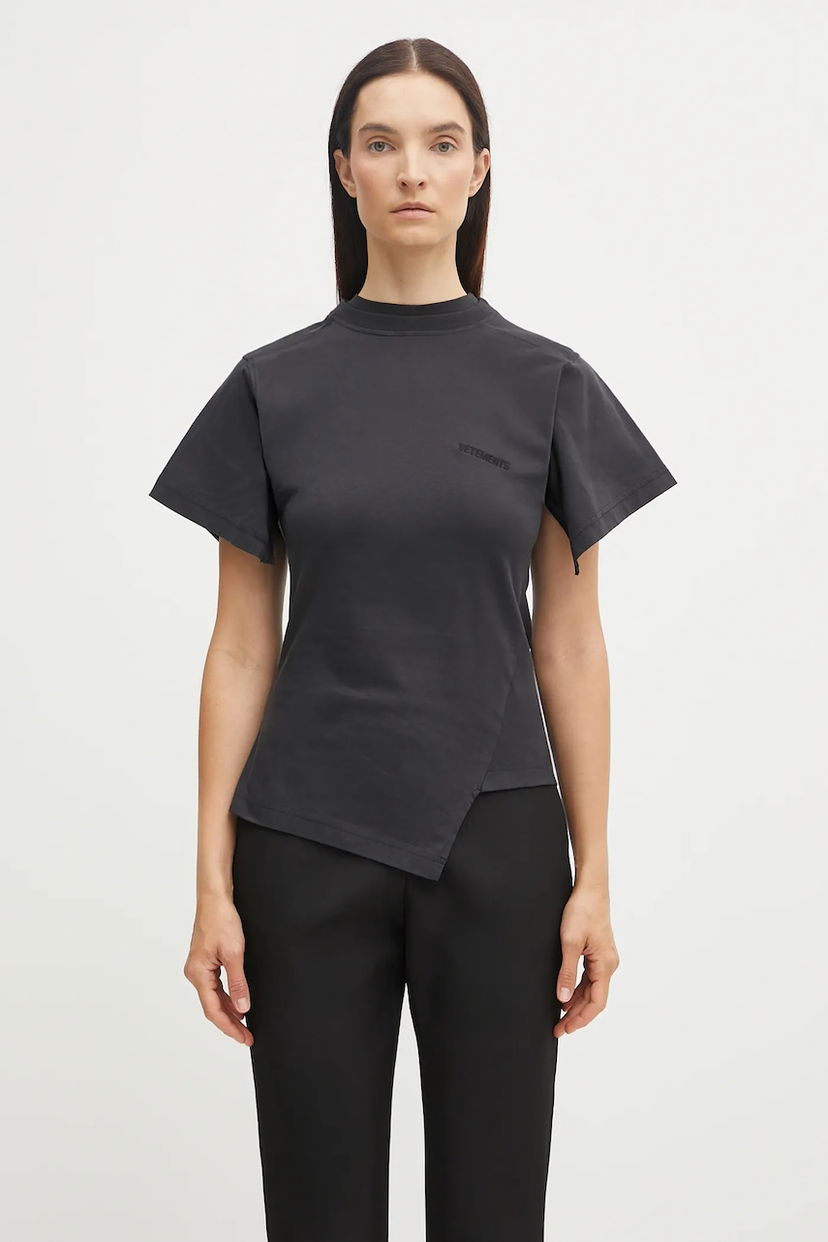 Majica VETEMENTS VETEMENTS Logo Shifted T-Shirt Črna | WH76TR590B