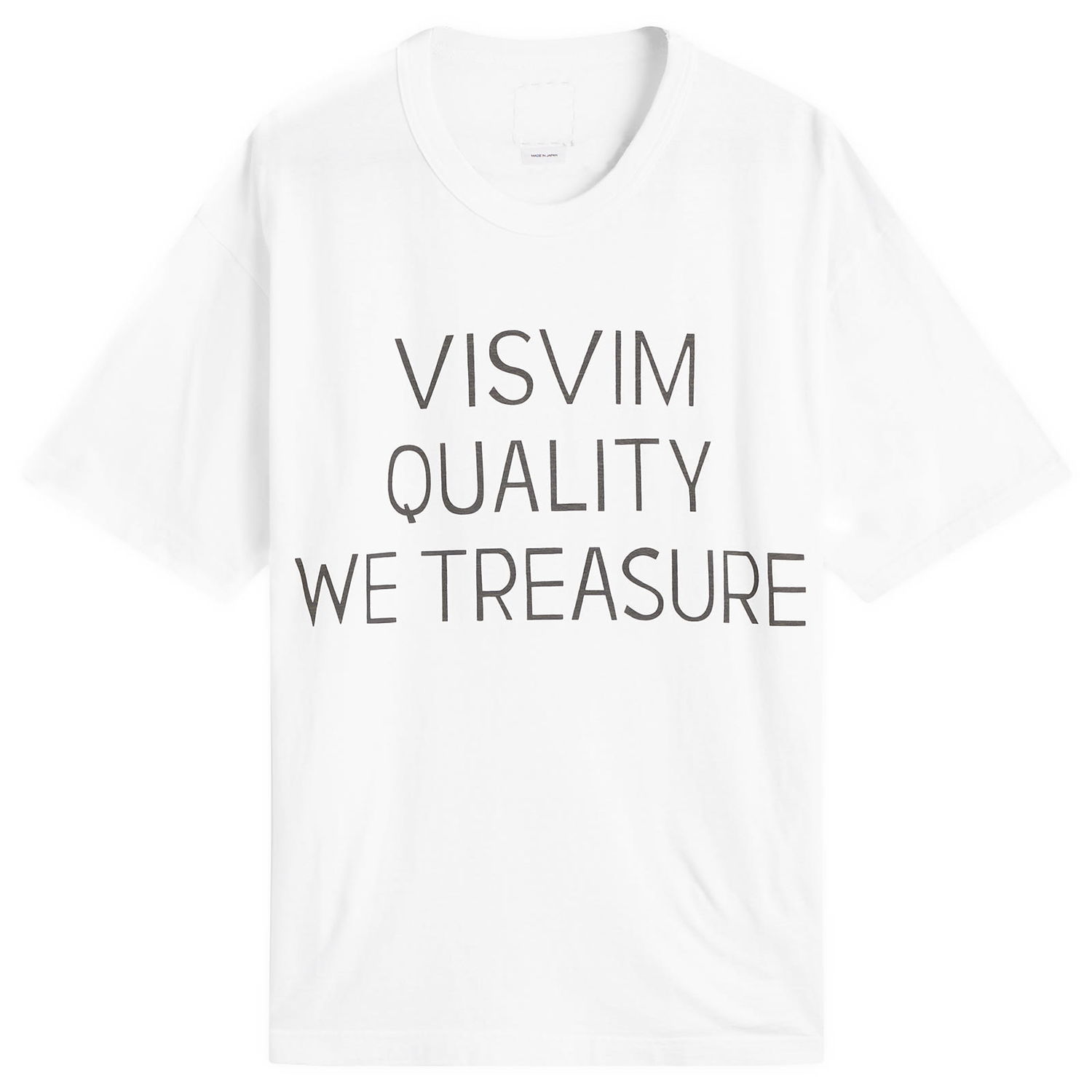 Majica visvim Jumbo T-Shirt with 'VISVIM QUALITY WE TREASURE' print, Size Large Bela | 0125205010016-WHT, 0