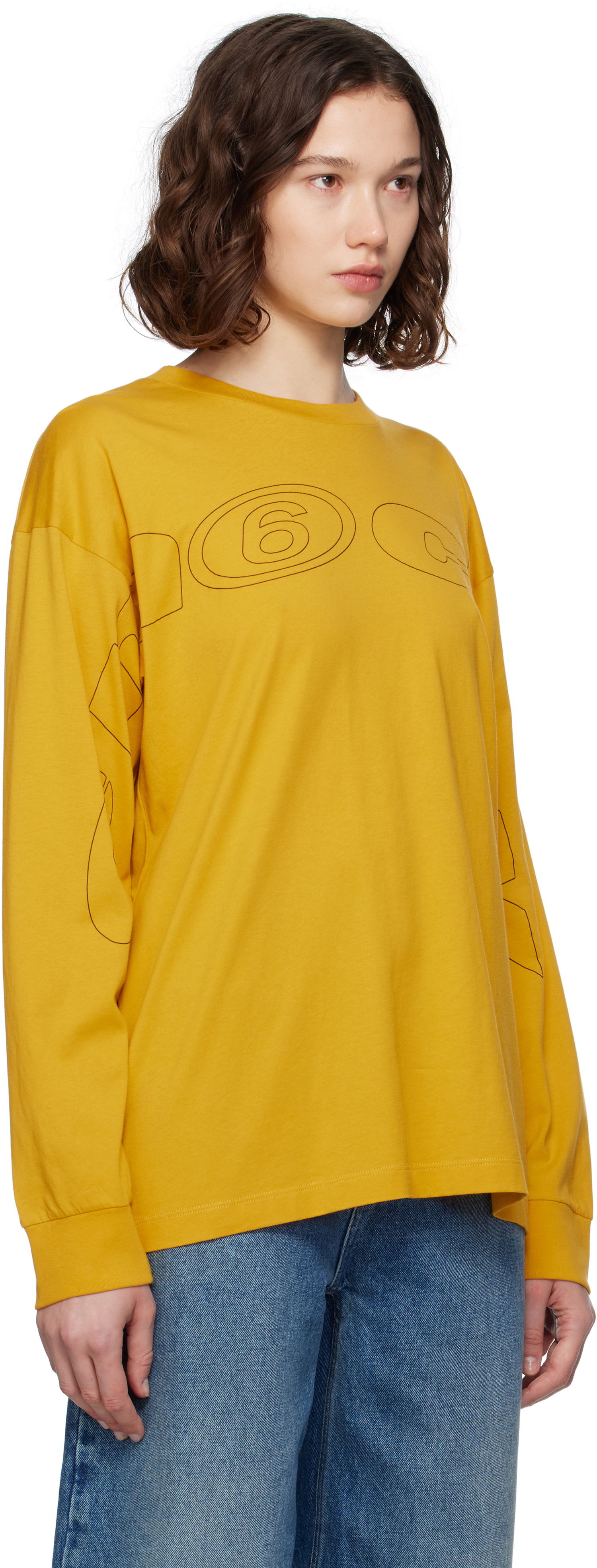 Majica Maison Margiela MM6 Maison Margiela Long Sleeve T-Shirt Rumena | SH0NH0017 S24312, 1