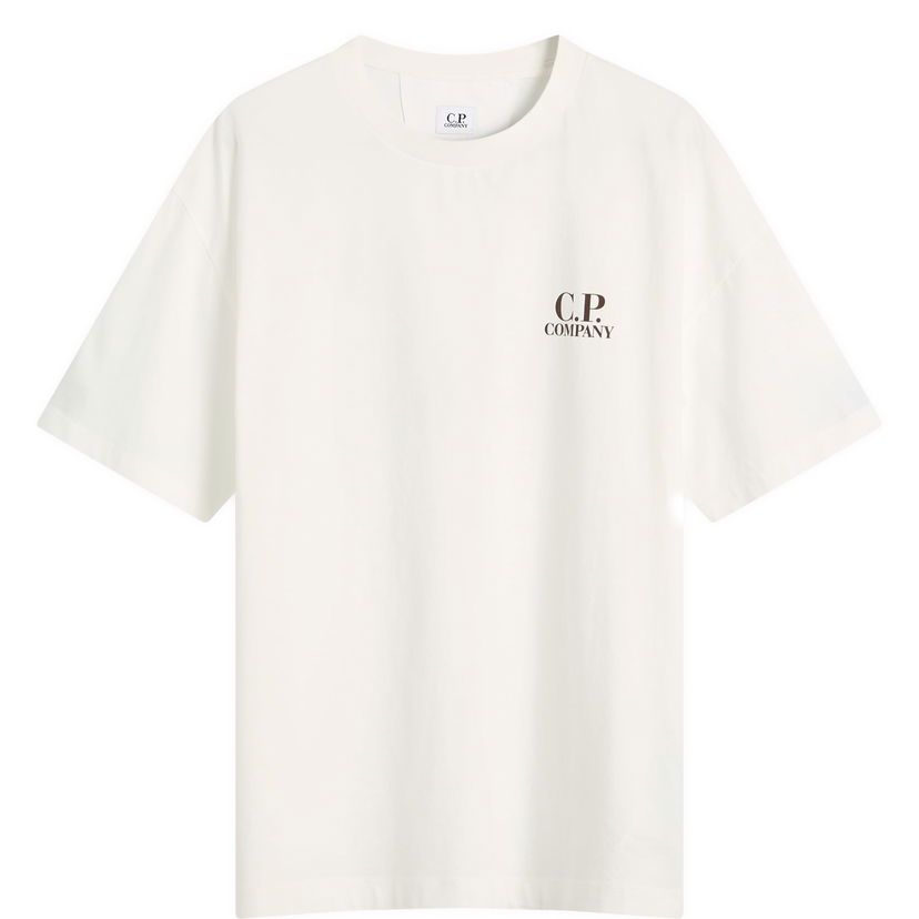 Majica C.P. Company Logo Print T-Shirt Bela | 19CMTS103A-005100W-103
