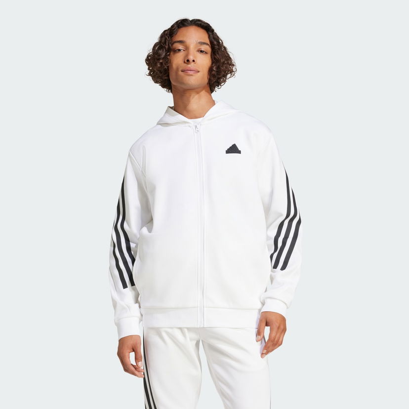 Pulover adidas Performance Future Icons 3-Stripes Full Zip Hoodie Bela | JJ4158