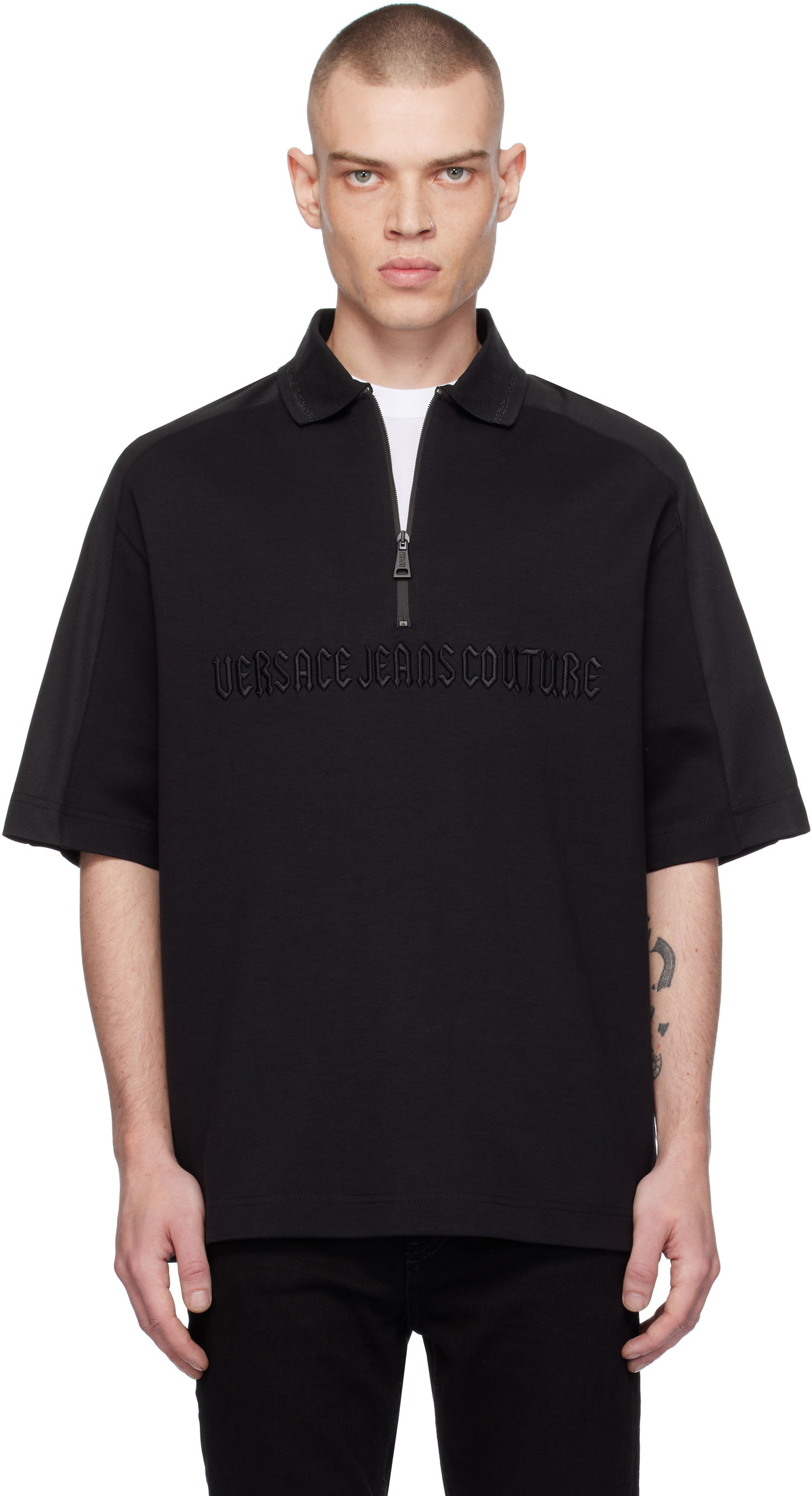Polo majica Versace Goth Logo Polo Črna | E77GAGC01_ECJ03C, 0