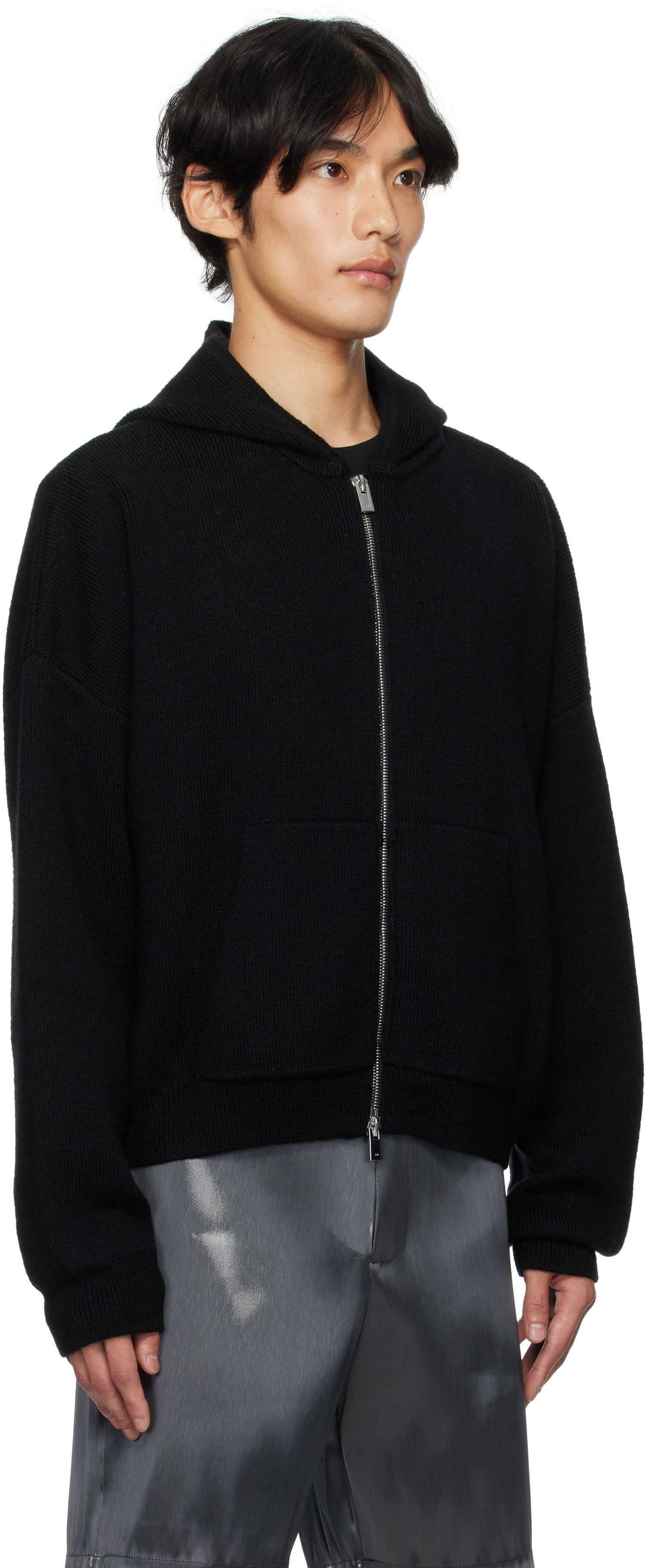 Pulover HELIOT EMIL HELIOT EMIL Lampi Knit Zip-Up Hoodie Črna | PREAW25_M_07_076_BLK01, 1