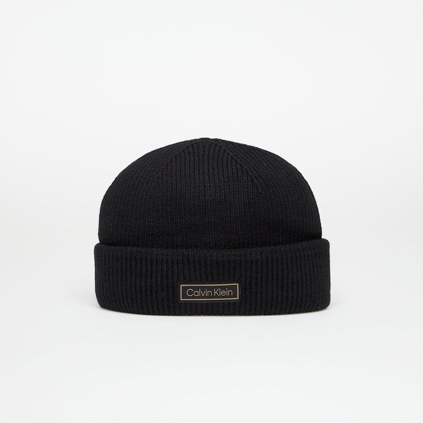 Beanie CALVIN KLEIN Calvin Klein Patch Chunky Rib Beanie Črna | LV04D8058G UB1