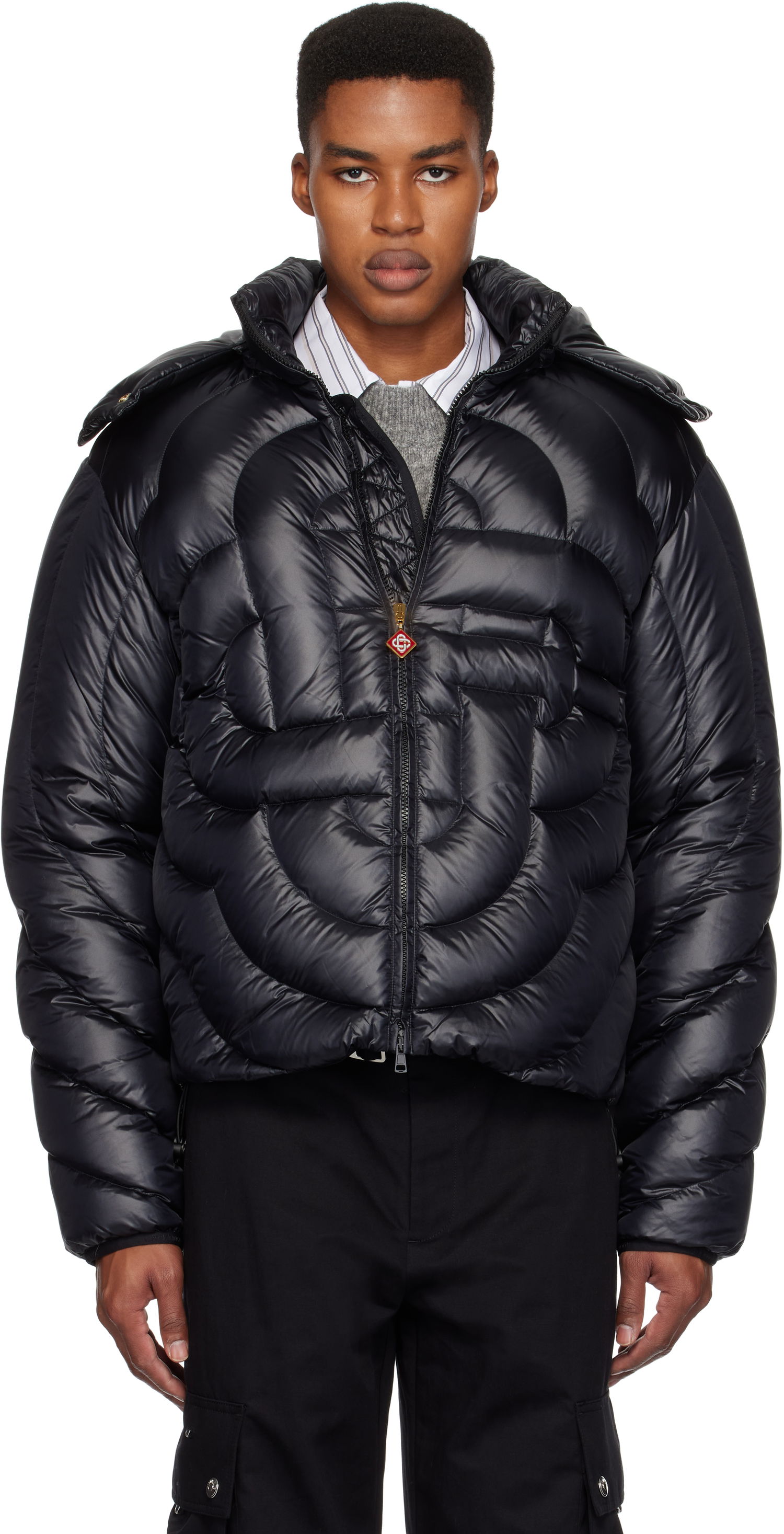 Puhovka Casablanca Quilted Puffer Down Jacket Črna | MF24-OT-140-01, 0