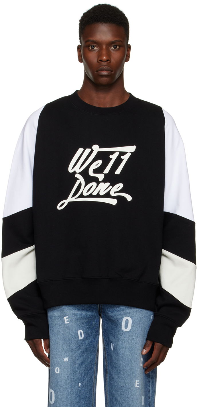 Pulover We11done We11done Printed Sweatshirt Črna | WD-TS3-22-740-U-BK