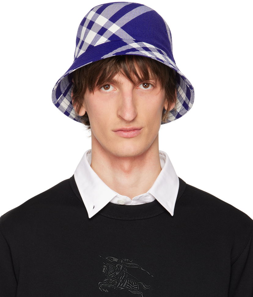Kapa Burberry Check Bucket Hat Mornarica | 8079490