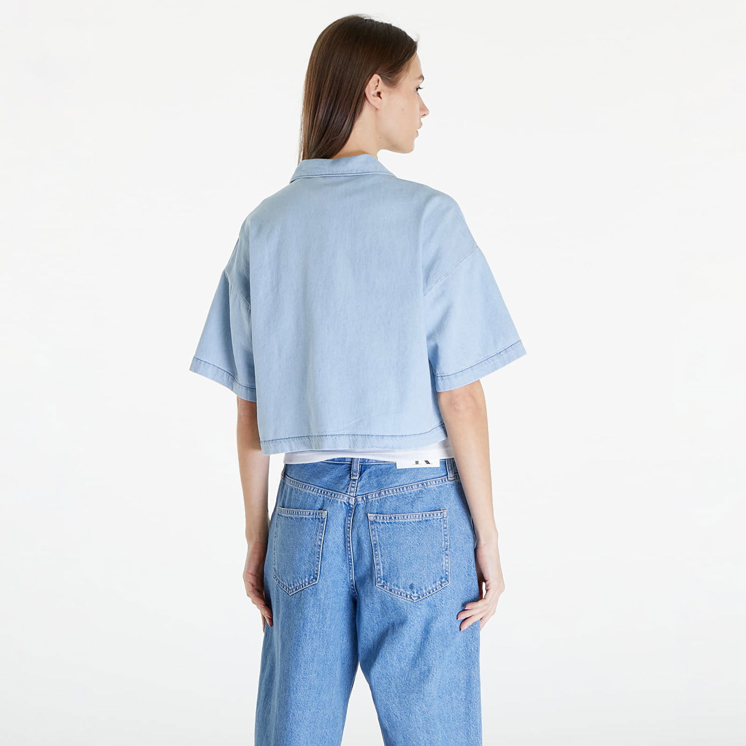 Srajce Tommy Hilfiger Chambray Blouse Denim Medium Modra | DW0DW17801 1A5, 1