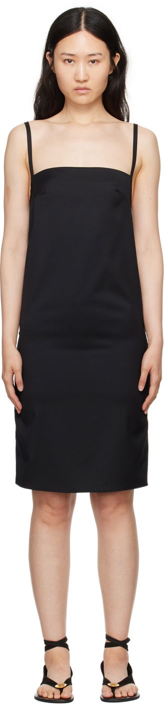 Obleke Loulou de Saison Loulou de Saison Blanca Mini Dress Črna | BLANCA
