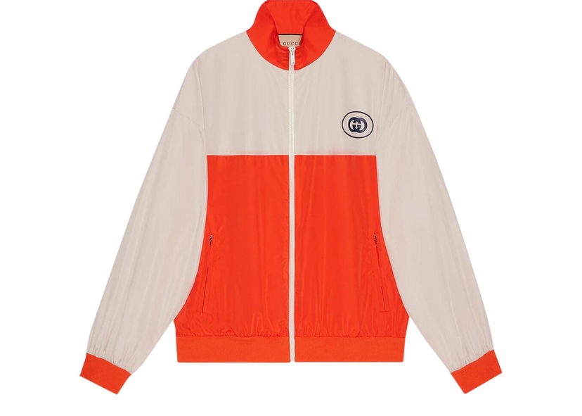 Jakna Gucci GG Logo Track Jacket Orange Ivory Oranžna | 693017 XJEDC 7387