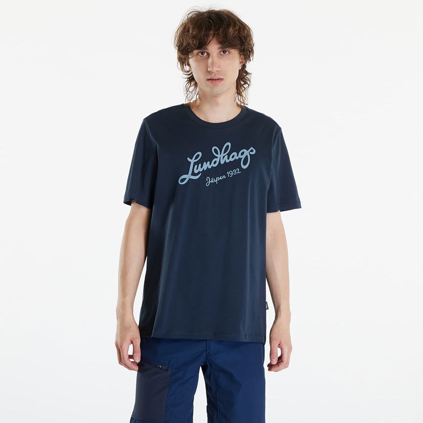 Majica Lundhags Lundhags Järpen Logo T-Shirt Mornarica | 44317-24-75350