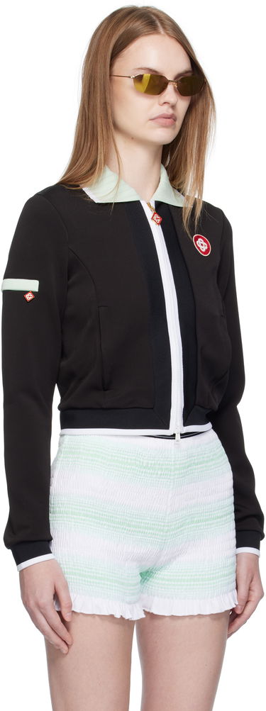 Jakna Casablanca Casablanca Viscose Cropped Track Jacket Črna | WPF25-JTP-378-01, 1