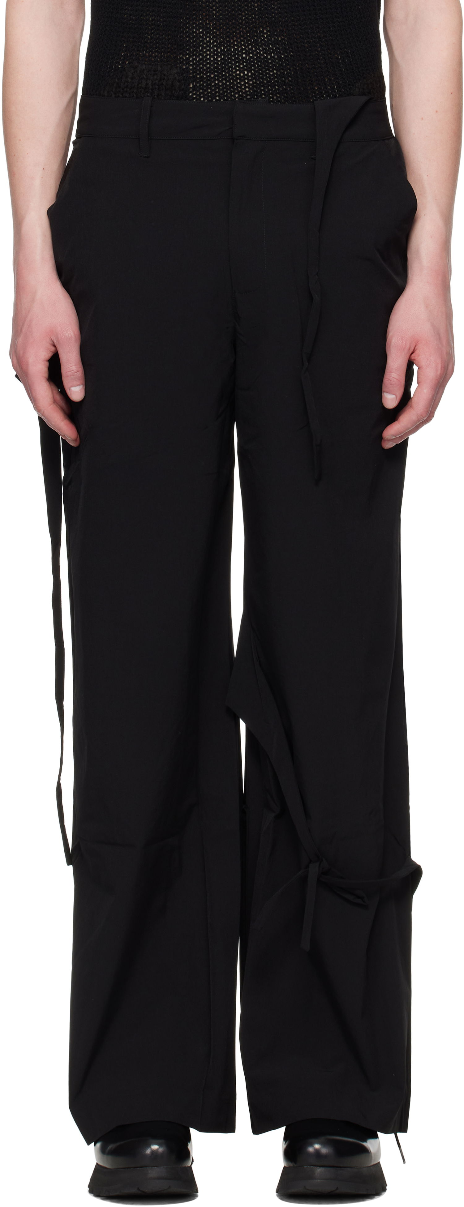 Hlače HELIOT EMIL HELIOT EMIL Lavic Tie Waist Trousers Črna | SS25_M_10_194_BLK01, 0