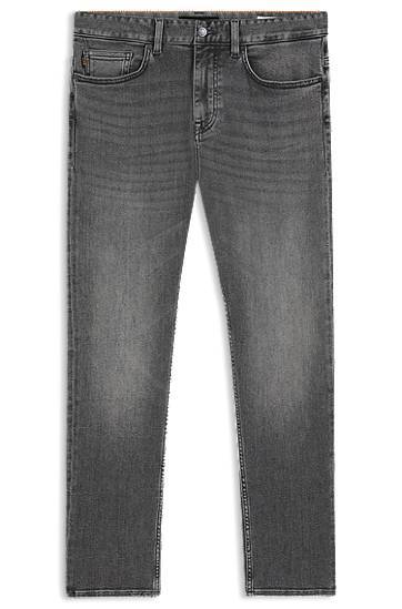 Kavbojke BOSS Delaware Slim-Fit Soft-Motion Jeans Siva | 50549525