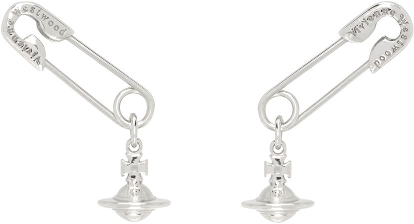 Uhani Vivienne Westwood Vivienne Westwood Safety Pin Drop Earrings Kovinski | 6201035Y-01P019-