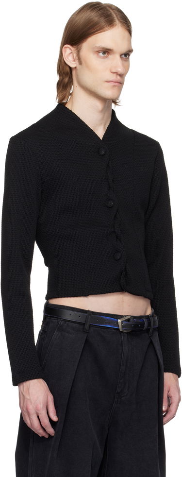 Pleteni pulover ADER ERROR ADER error Cropped Cable Knit Cardigan Črna | BO01SSKT0702BK, 1