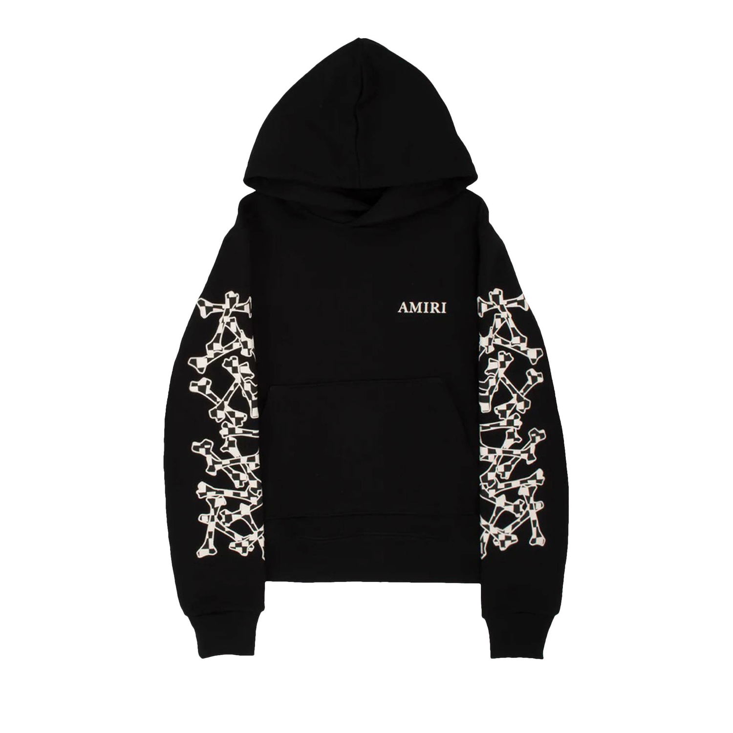 Pulover AMIRI Checkered Bones Hoodie Črna | AW22MJG020 001 BLAC, 1