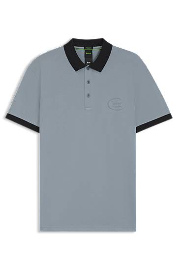 Polo majica BOSS Moisture-Wicking Stretch Piqué Polo Shirt Modra | 50544192
