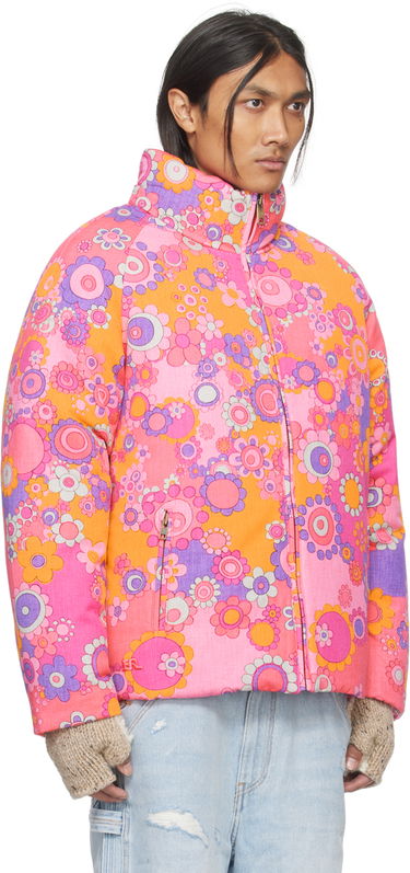 Puhovka ERL Floral Print Down Jacket Roza | ERL07C103, 3