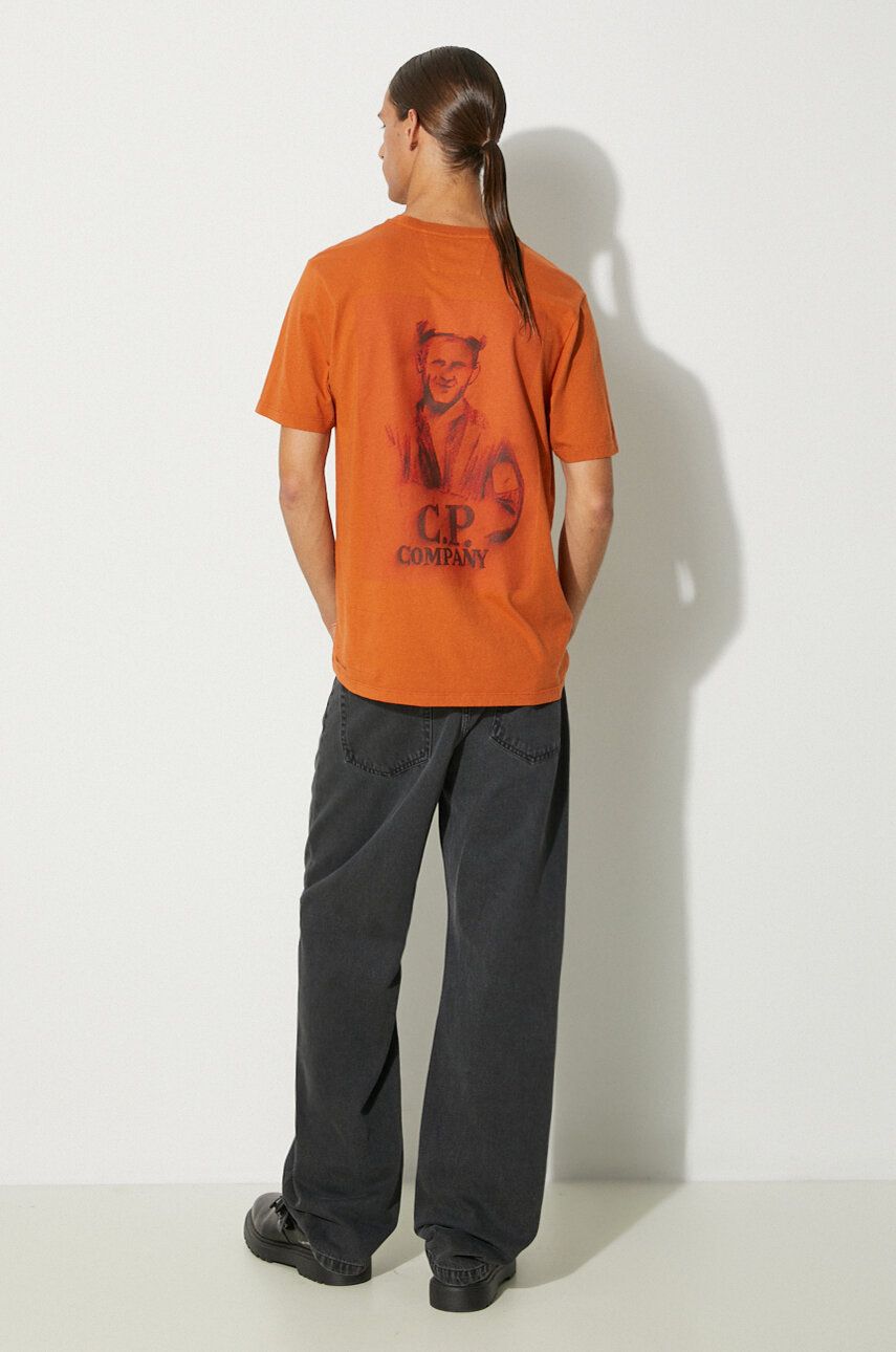 Majica C.P. Company 24/1 Jersey Pencil Effect Graphics T-Shirt Rjava | 17CMTS242A005431G, 1