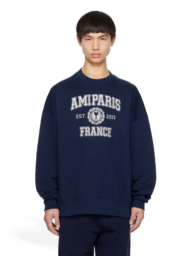 Pulover AMI Sweatshirt Mornarica | USW008.747