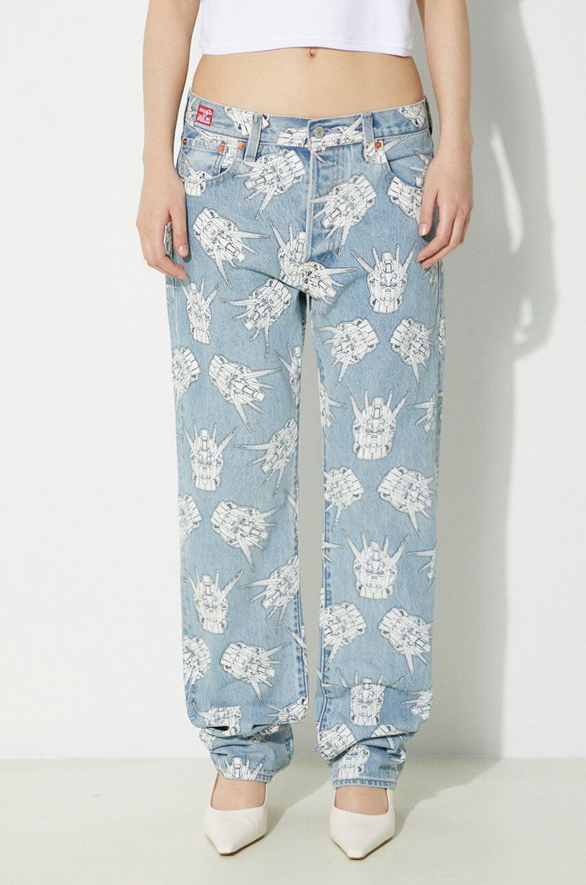 Kavbojke Levi's Straight Gundam Printed Jeans Modra | A7408.0000
