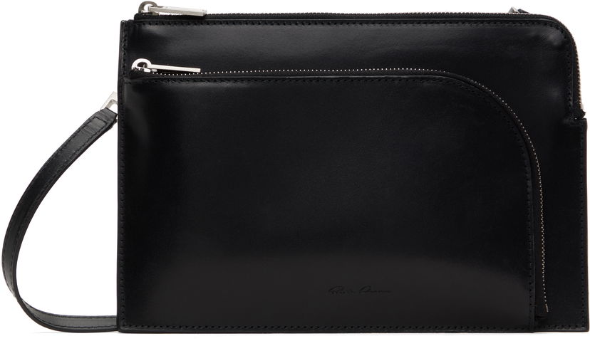 Torba za čez ramo Rick Owens Rick Owens Hollywood Club Leather Pouch Črna | RA01E0620 LGEL