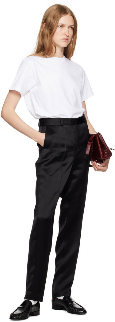 Hlače TOTEME Low-Waist Satin Trousers Črna | 244-WRB0228-FB0208, 3