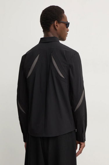 Srajce HELIOT EMIL Slim Black Shirt With Mesh Črna | AW24.M.05.058.BLK01, 3