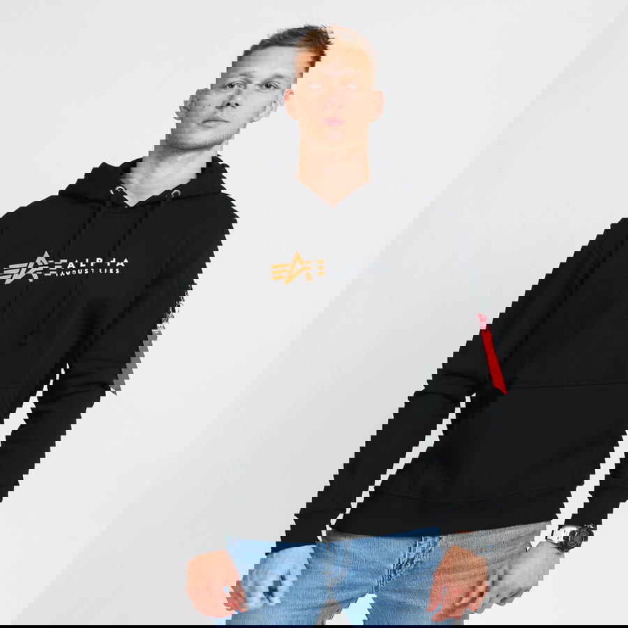 Pulover Alpha Industries Alpha Label Hoody Črna | 118331 03, 0