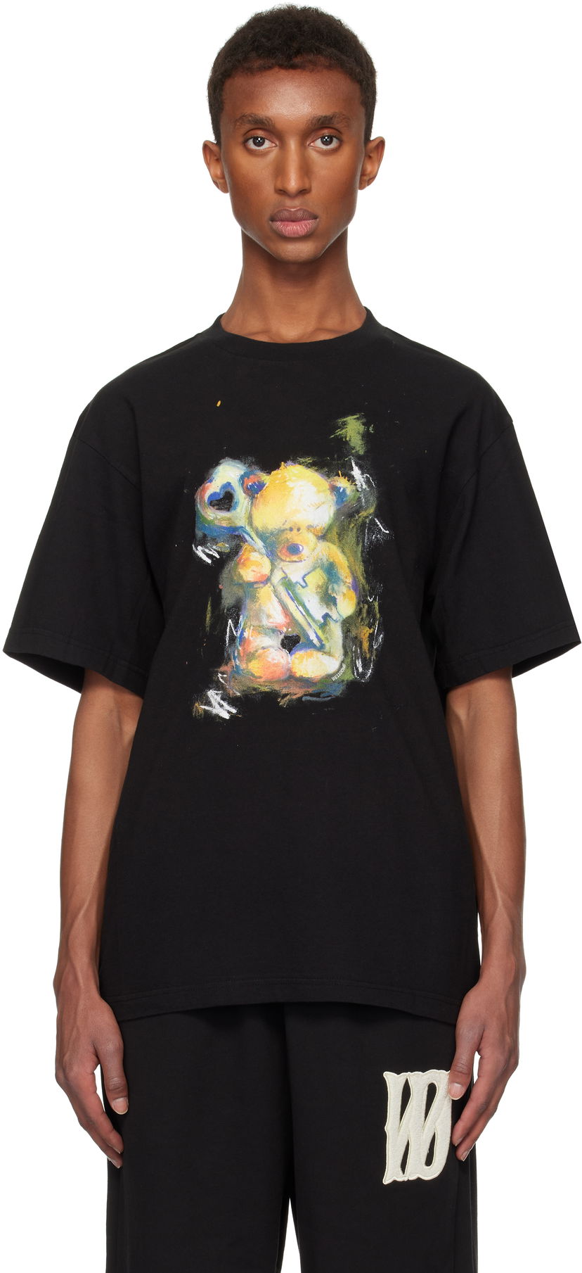 Majica We11done Teddy Bear Print T-Shirt Črna | WD-TT3-24-752-U-BK