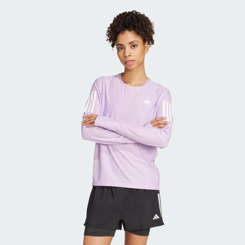 Majica adidas Performance Own The Run Long Sleeve T-Shirt Lila | JW9670
