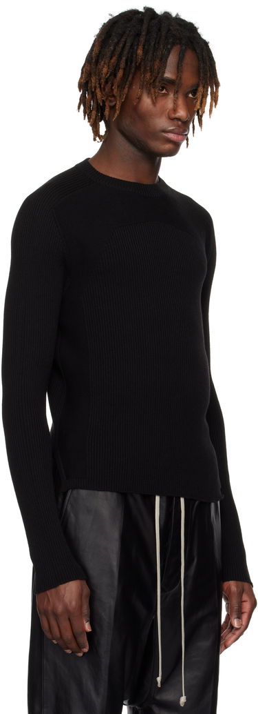 Pleteni pulover Rick Owens Rick Owens Hollywood Ribbed Geo Sweater Črna | RU01E5639 RIBM, 1