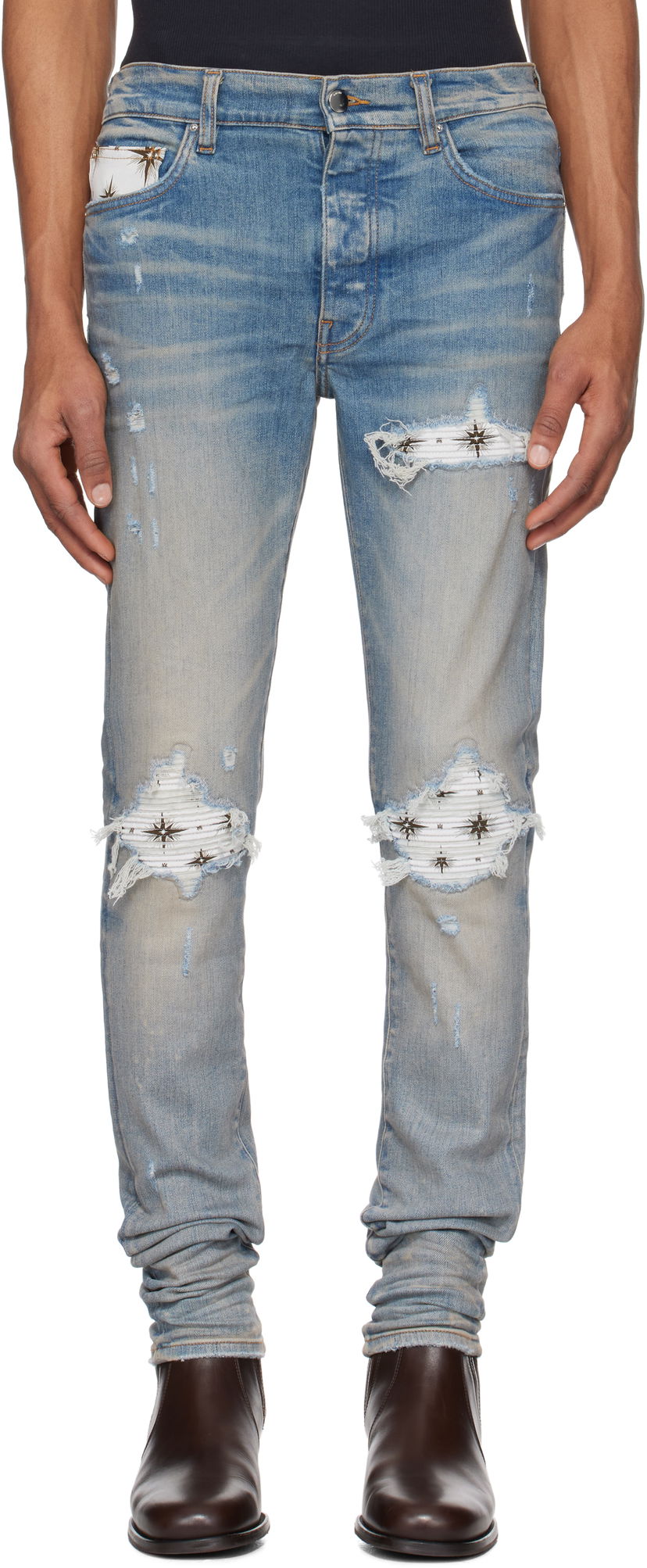 Kavbojke AMIRI AMIRI Micro Stardust MX1 Jeans Modra | AMDNSY1122