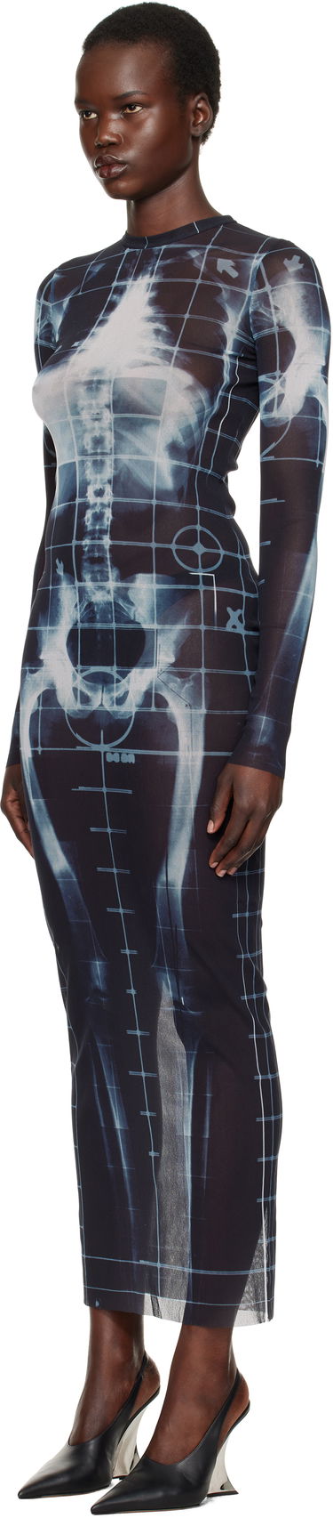 Obleke Jean Paul Gaultier Jean Paul Gaultier 'The Squeletor' Mesh Maxi Dress Modra | 25/33-F-RO309-T580-005956, 3