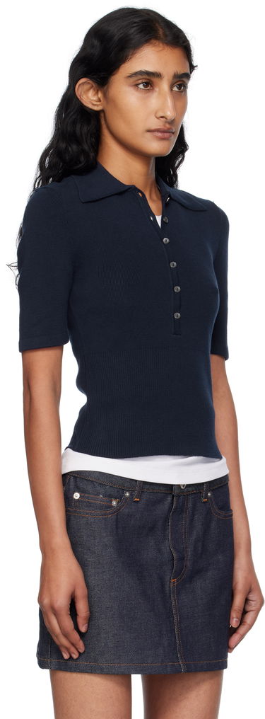 Polo majica A.P.C. A.P.C. Joelle Knit Polo Mornarica | COGDK-F23421, 1