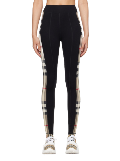 Pajkice Burberry Check Panel Leggings Črna | 8072124