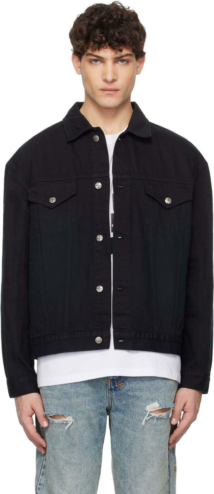 Jakna Ksubi Oh G Replica Eagle Denim Jacket Črna | MPS25JK004