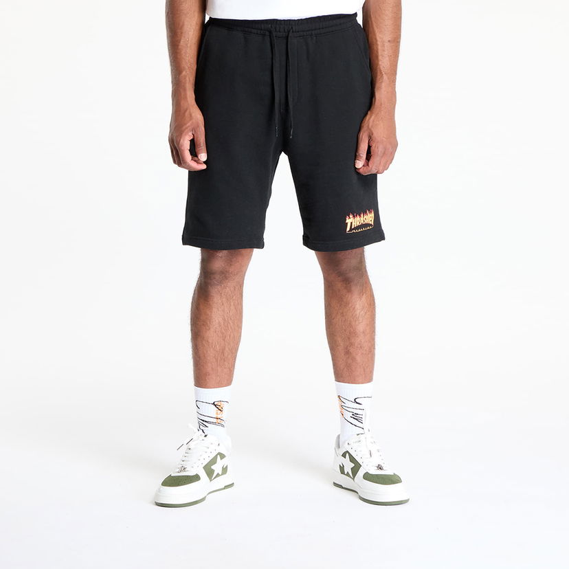 Kratke hlače Thrasher Thrasher Flame P.E. Shorts Črna | 145572