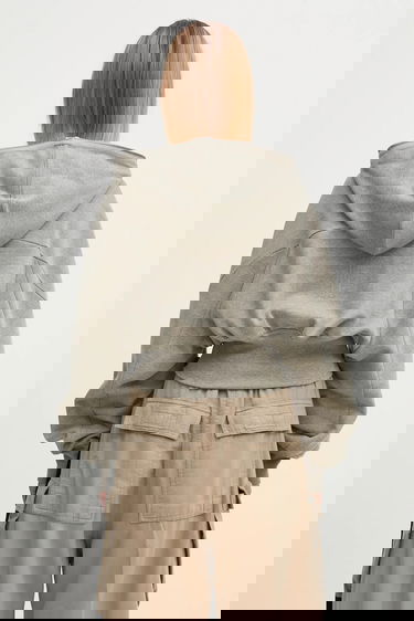 Pulover Rick Owens Rick Owens DRKSHDW Collage Gimp Cropped Hoodie Siva | DS02E7233.FGM, 2