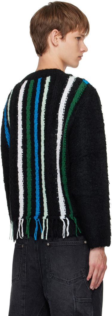 Pleteni pulover Andersson Bell Andersson Bell Reverse Stripe Fringe Sweater Črna | atb1350u, 2