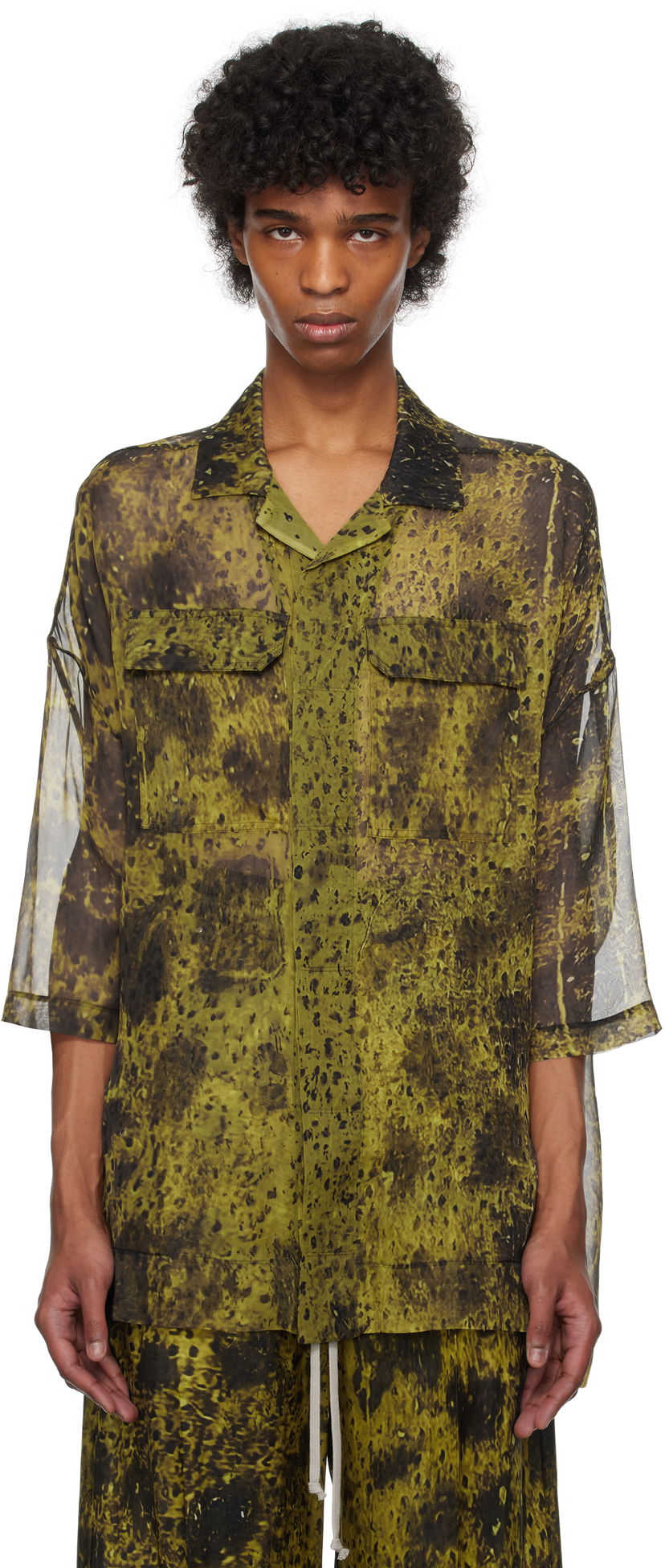 Srajce Rick Owens Rick Owens Hollywood Magnum Tommy Shirt Zelena | RU01E5298 SP1