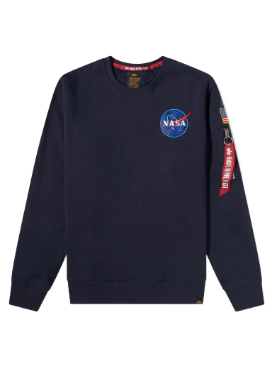 Pleteni pulover Alpha Industries NASA Patch Crew Mornarica | 178307-07